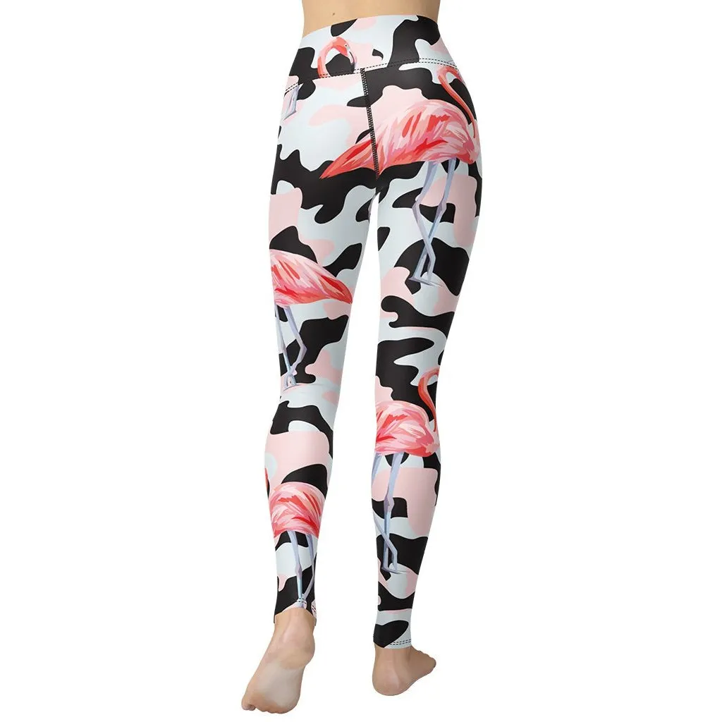 Pink Flamingo Camo Yoga Leggings