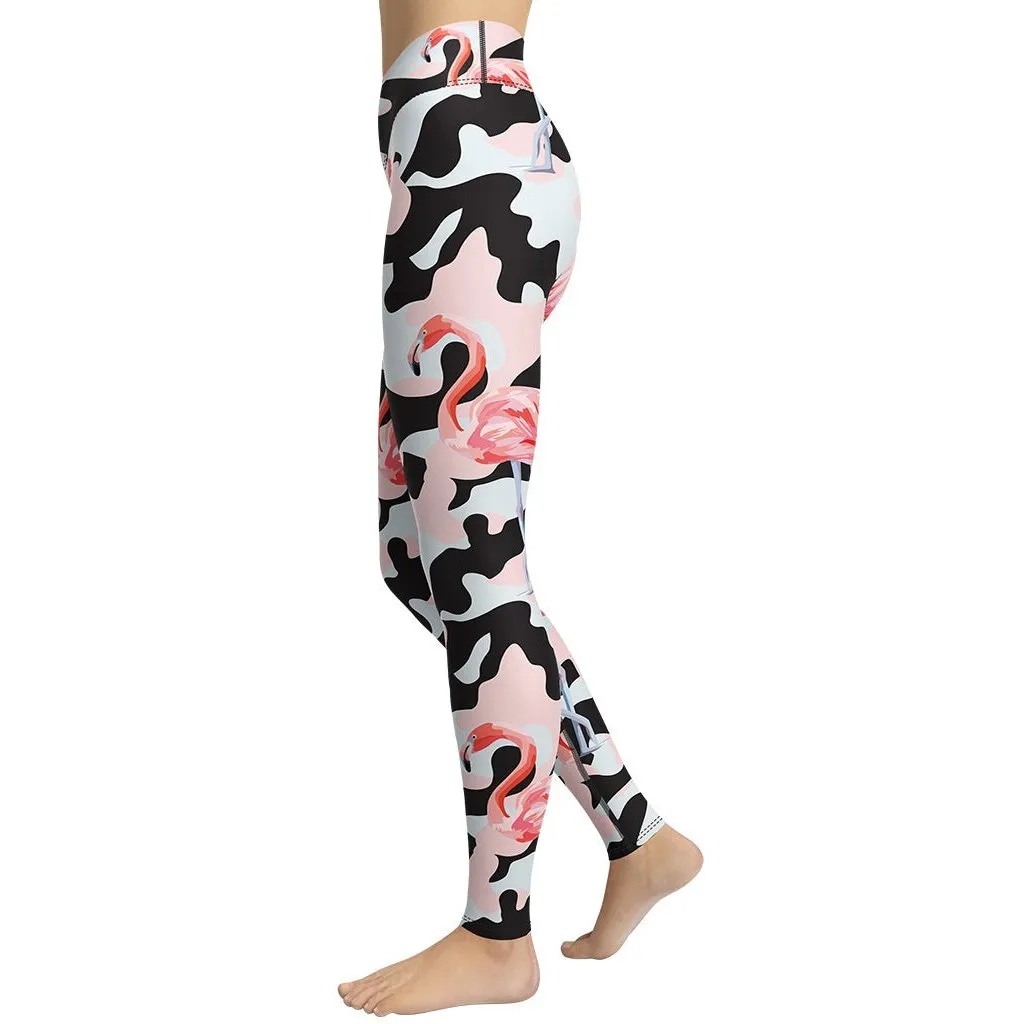 Pink Flamingo Camo Yoga Leggings