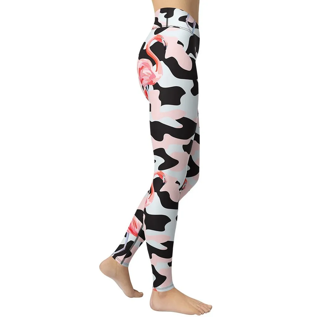 Pink Flamingo Camo Yoga Leggings