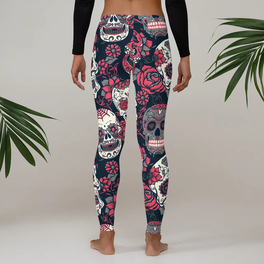 Pink Sugar Skull Leggings