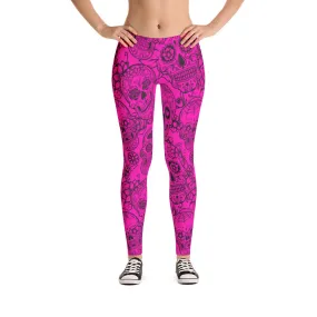 Pink Sugar Skull Leggings