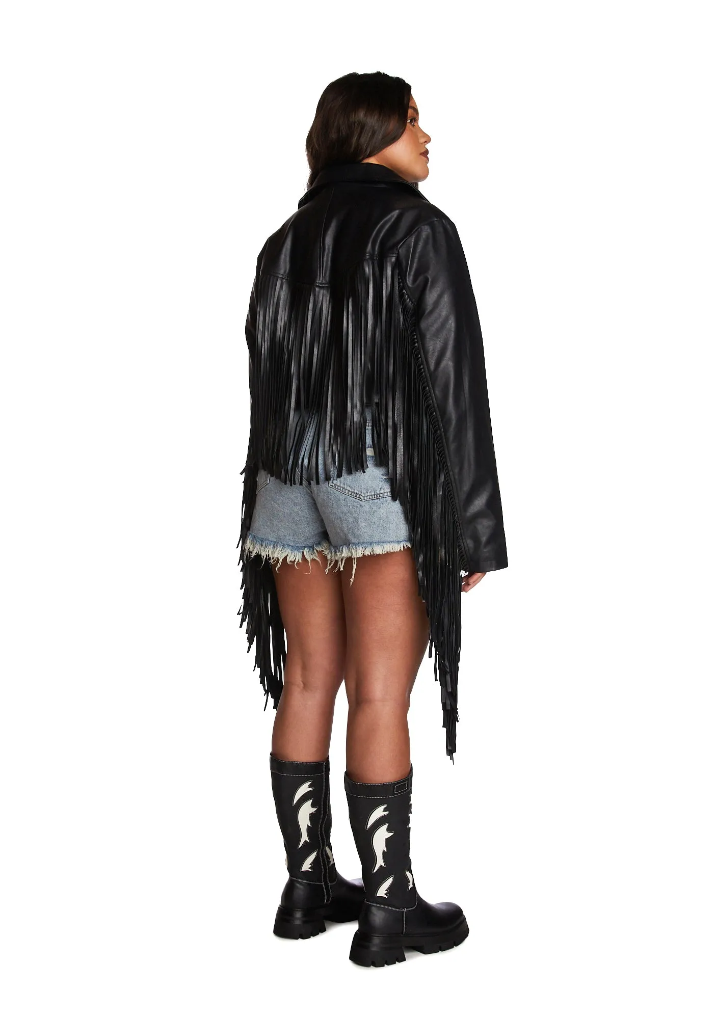 Plus Hateful Ace Fringe Moto Jacket