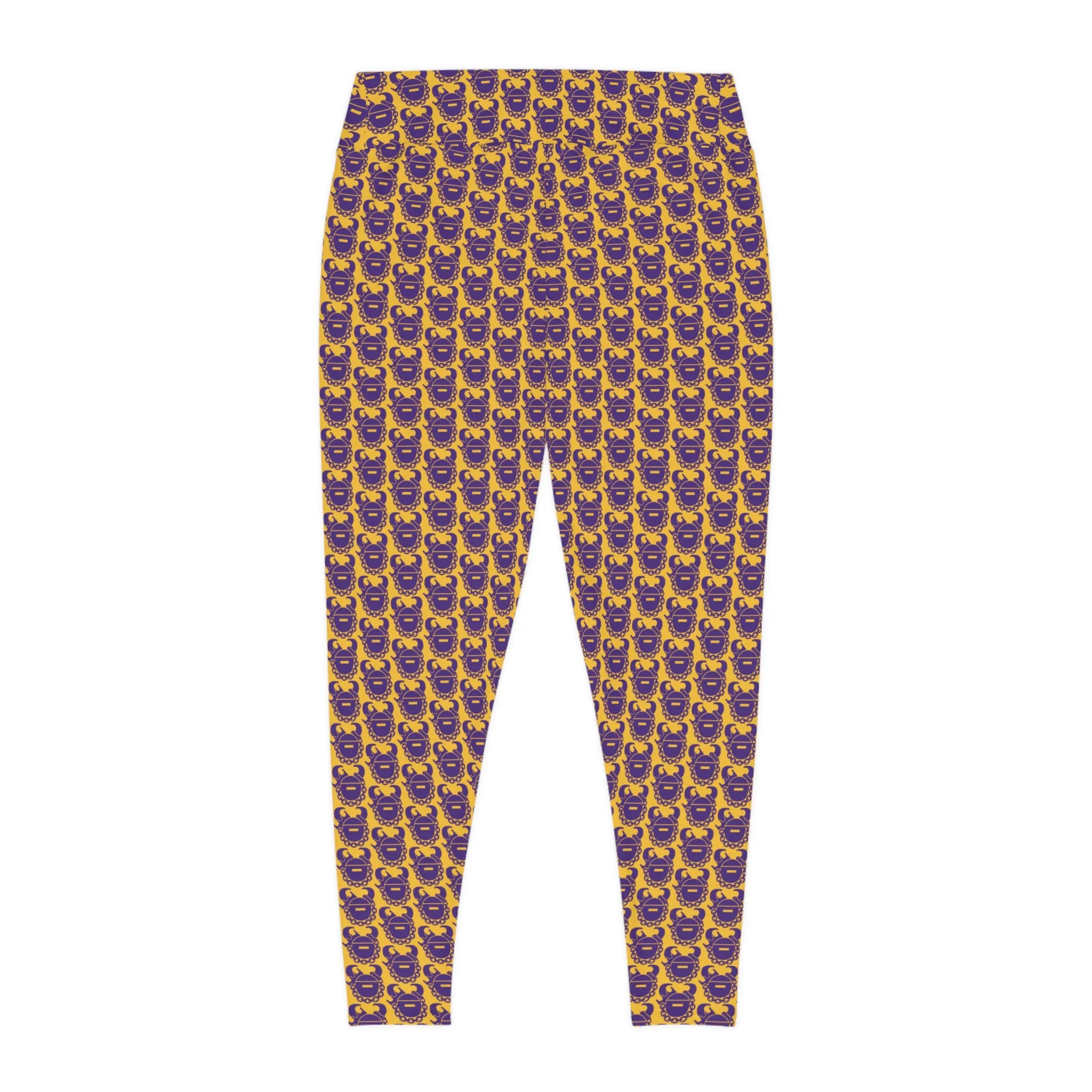 Plus Size Leggings - Gold/Purple Helmets