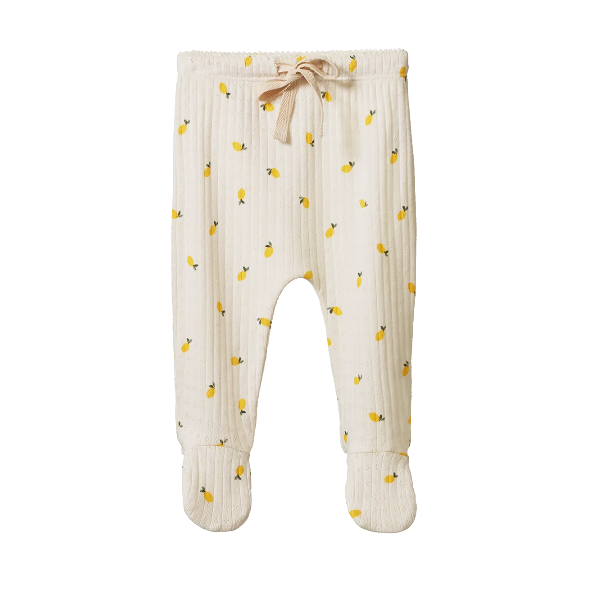 Pointelle Footed Rompers - Lemon Print