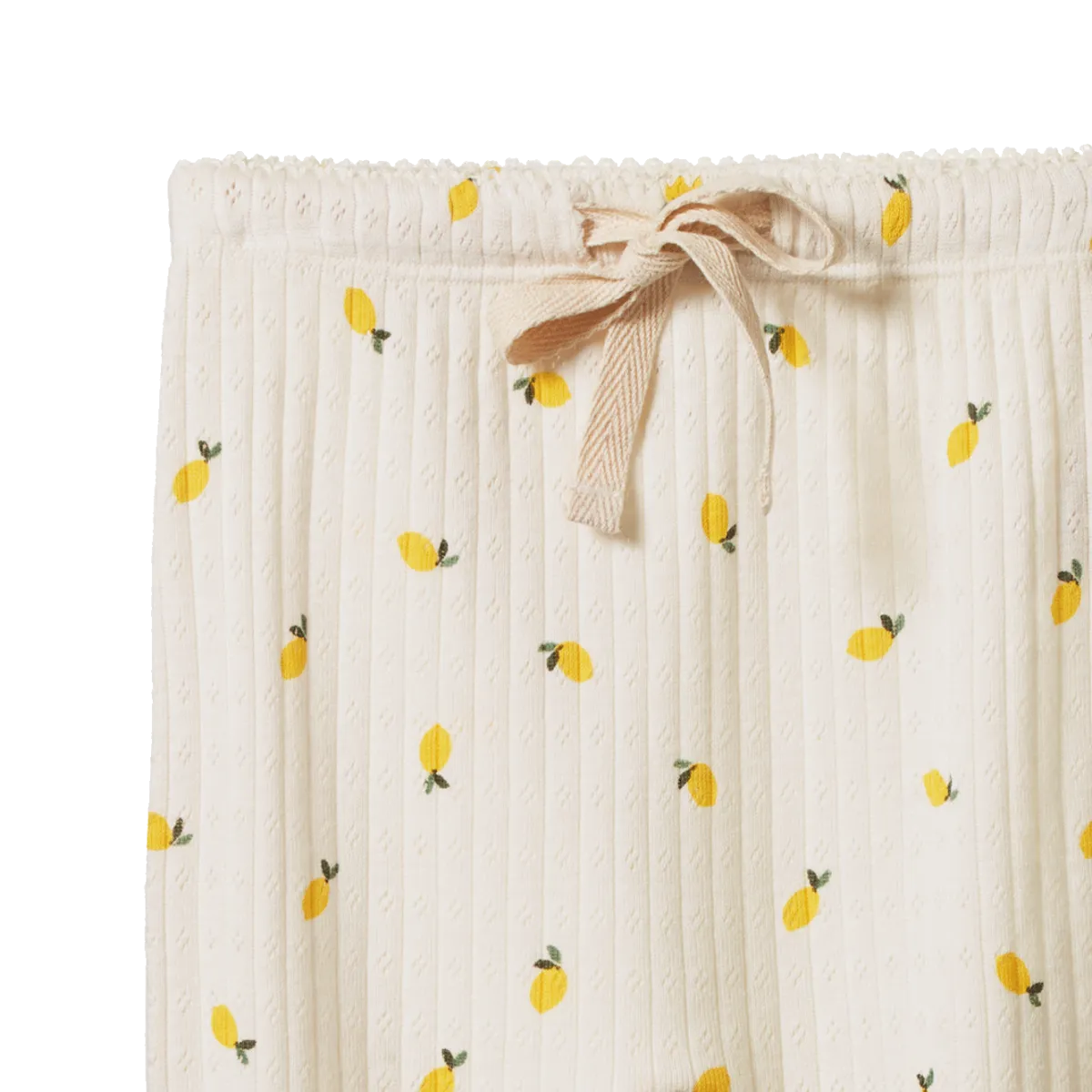 Pointelle Footed Rompers - Lemon Print