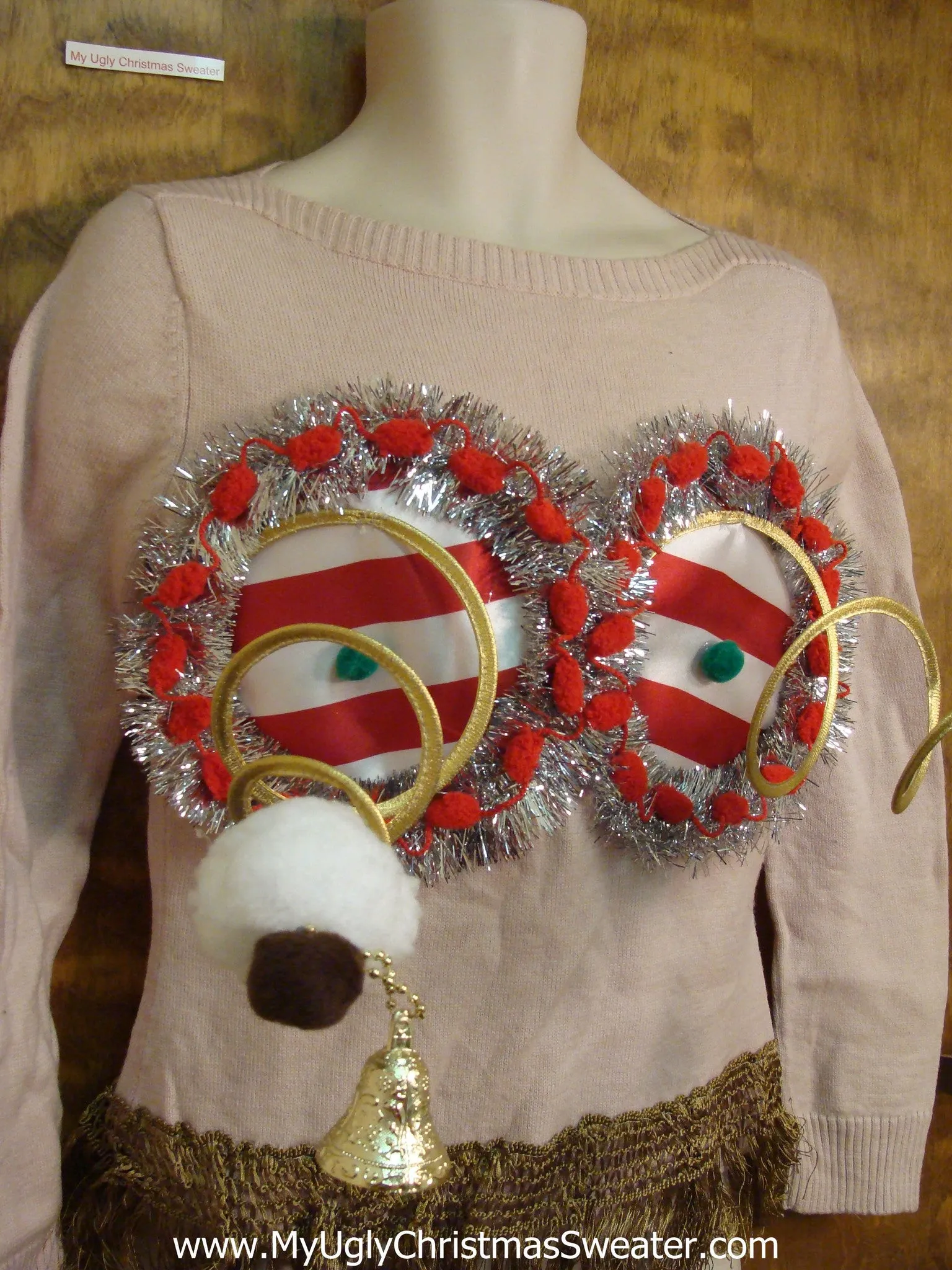 Pretty in Pink Christmas Jumper Naughty Sweater