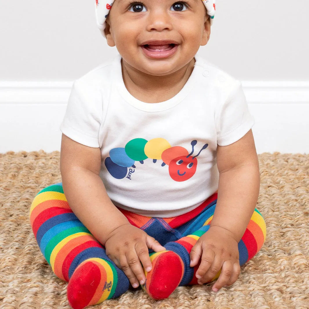 Rainbow caterpillar knit leggings