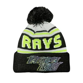 Rays New Era Black Green Wordmark Flames City Connect Knit Hat