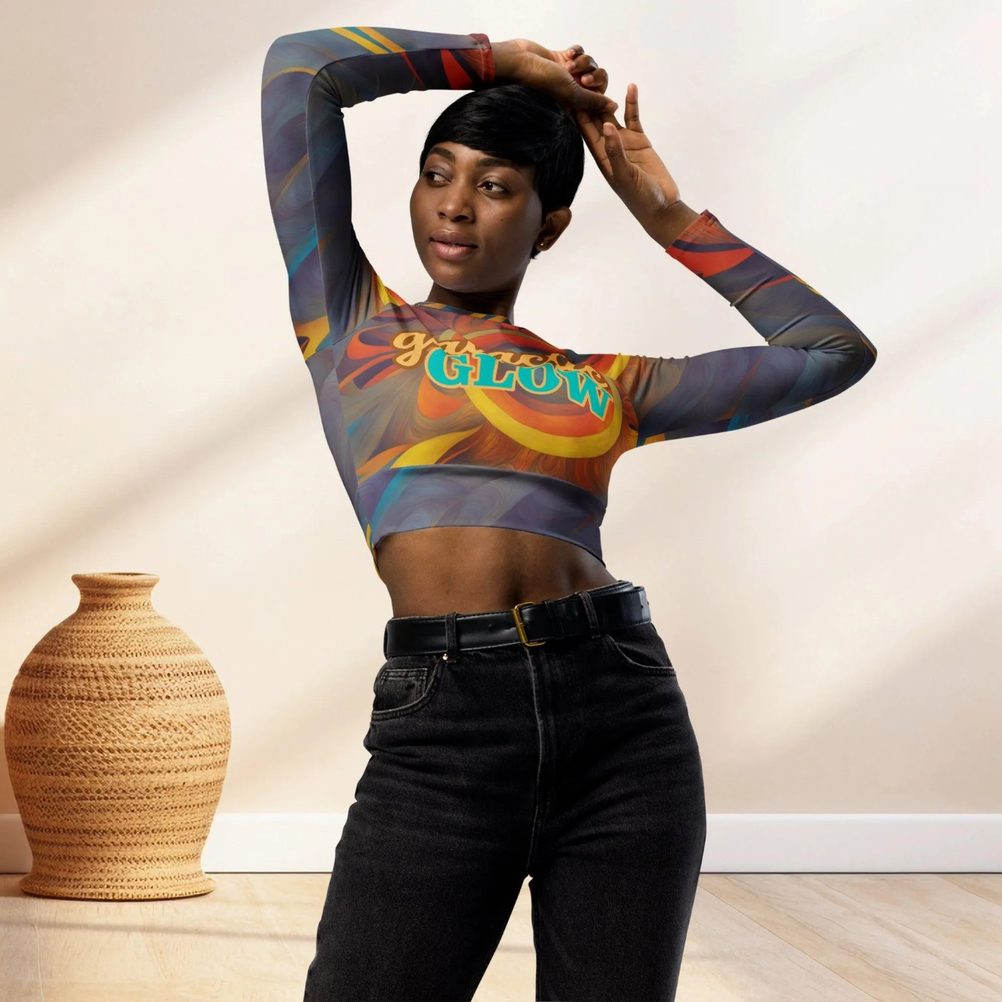 Recycled Long-sleeve Crop Top Supernova