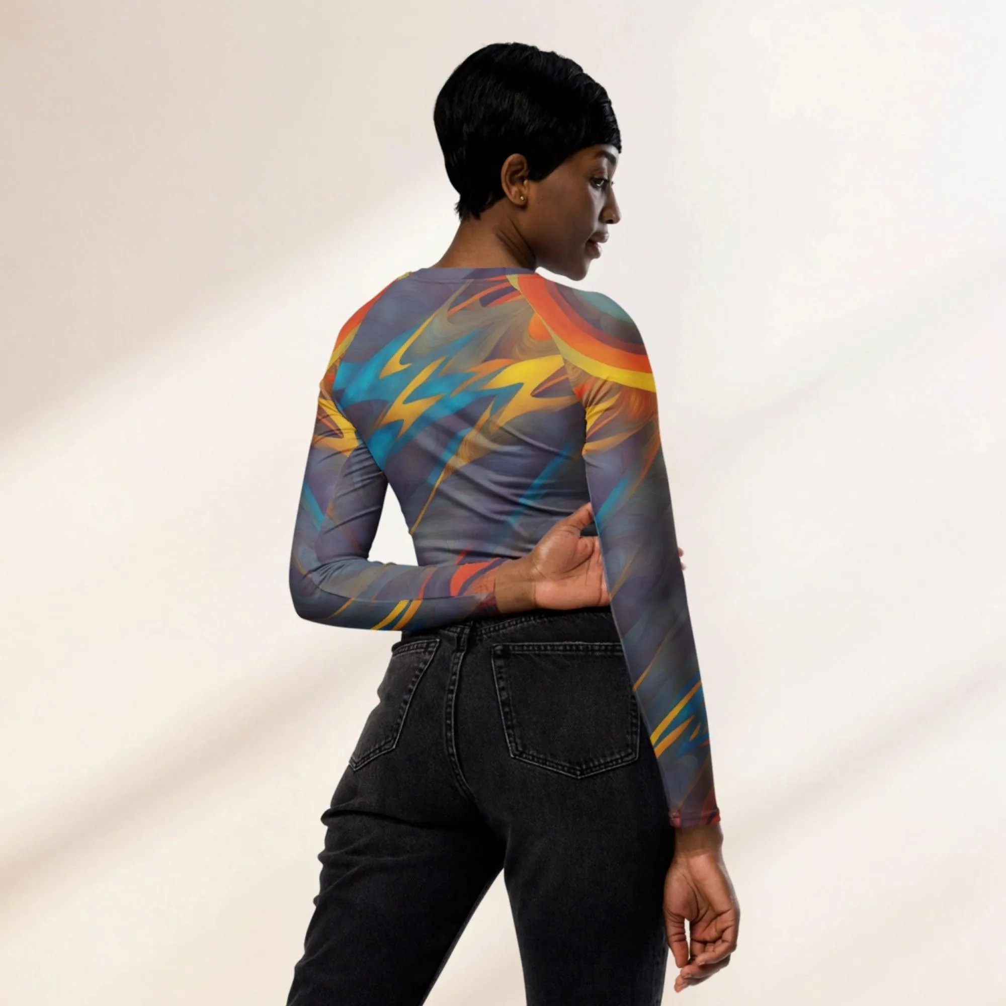 Recycled Long-sleeve Crop Top Supernova