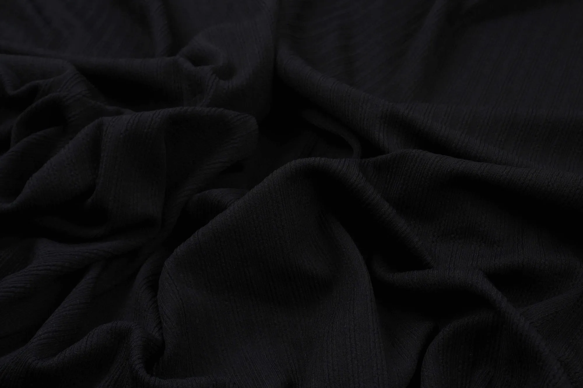 Recycled Polyamide Rapported Rib for Swimwear - Black (1.50 Mts Remnant)