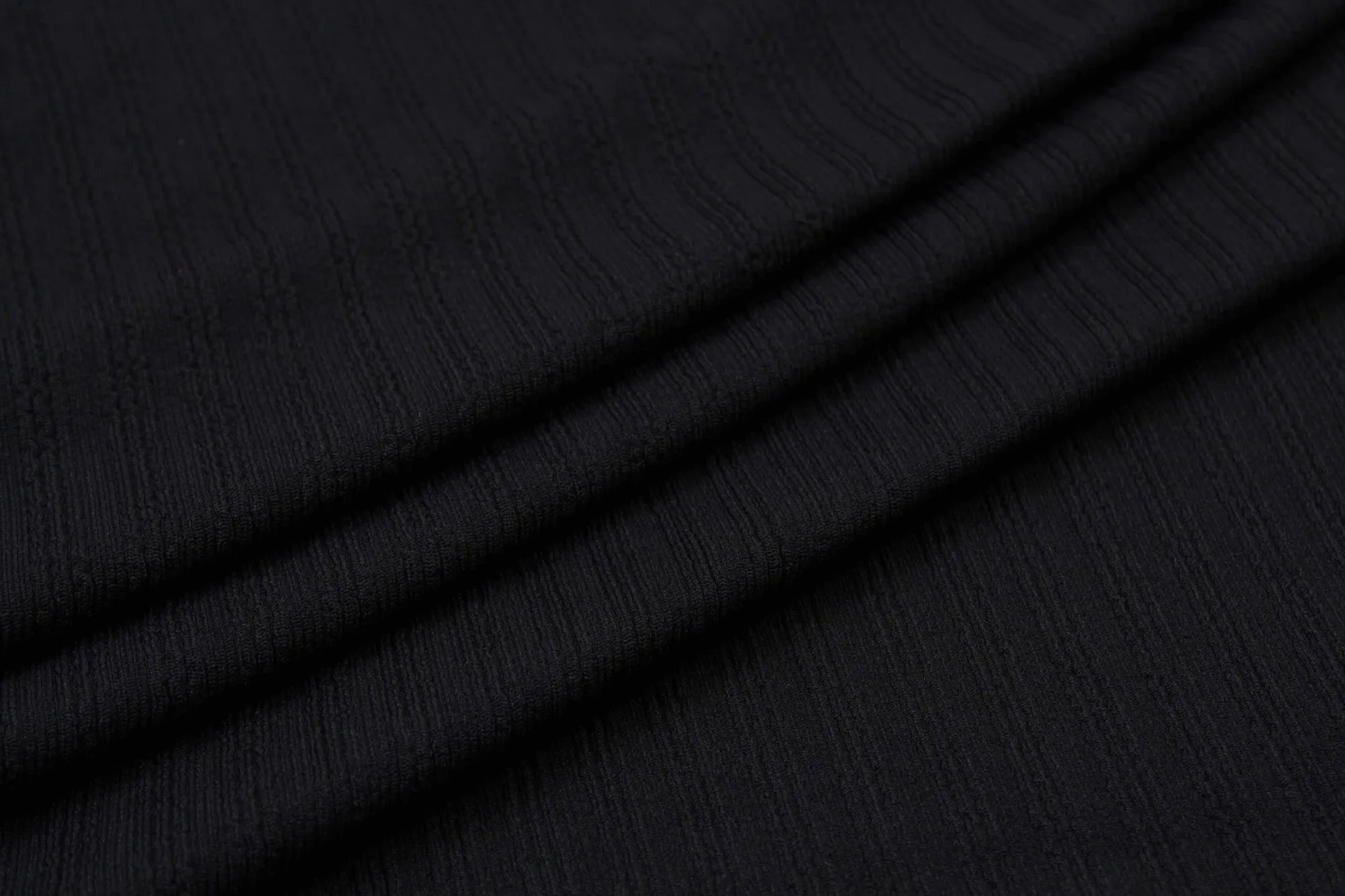 Recycled Polyamide Rapported Rib for Swimwear - Black (1.50 Mts Remnant)