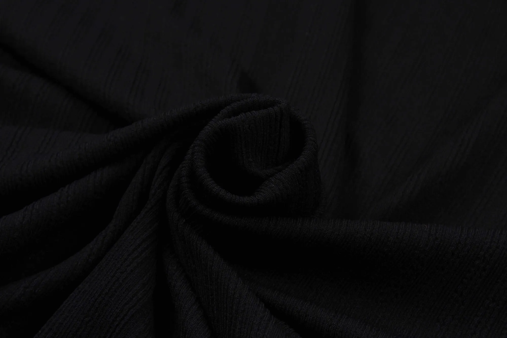 Recycled Polyamide Rapported Rib for Swimwear - Black (1.50 Mts Remnant)