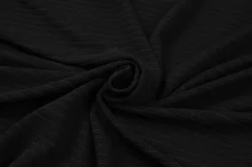 Recycled Polyester Ottoman - Stretch - Black (0,90 Mts Remnant)