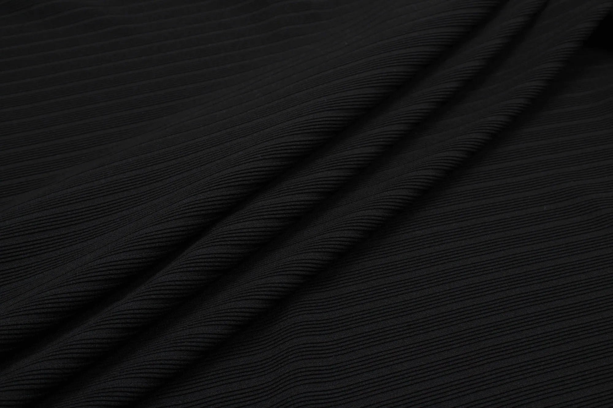 Recycled Polyester Ottoman - Stretch - Black (0,90 Mts Remnant)