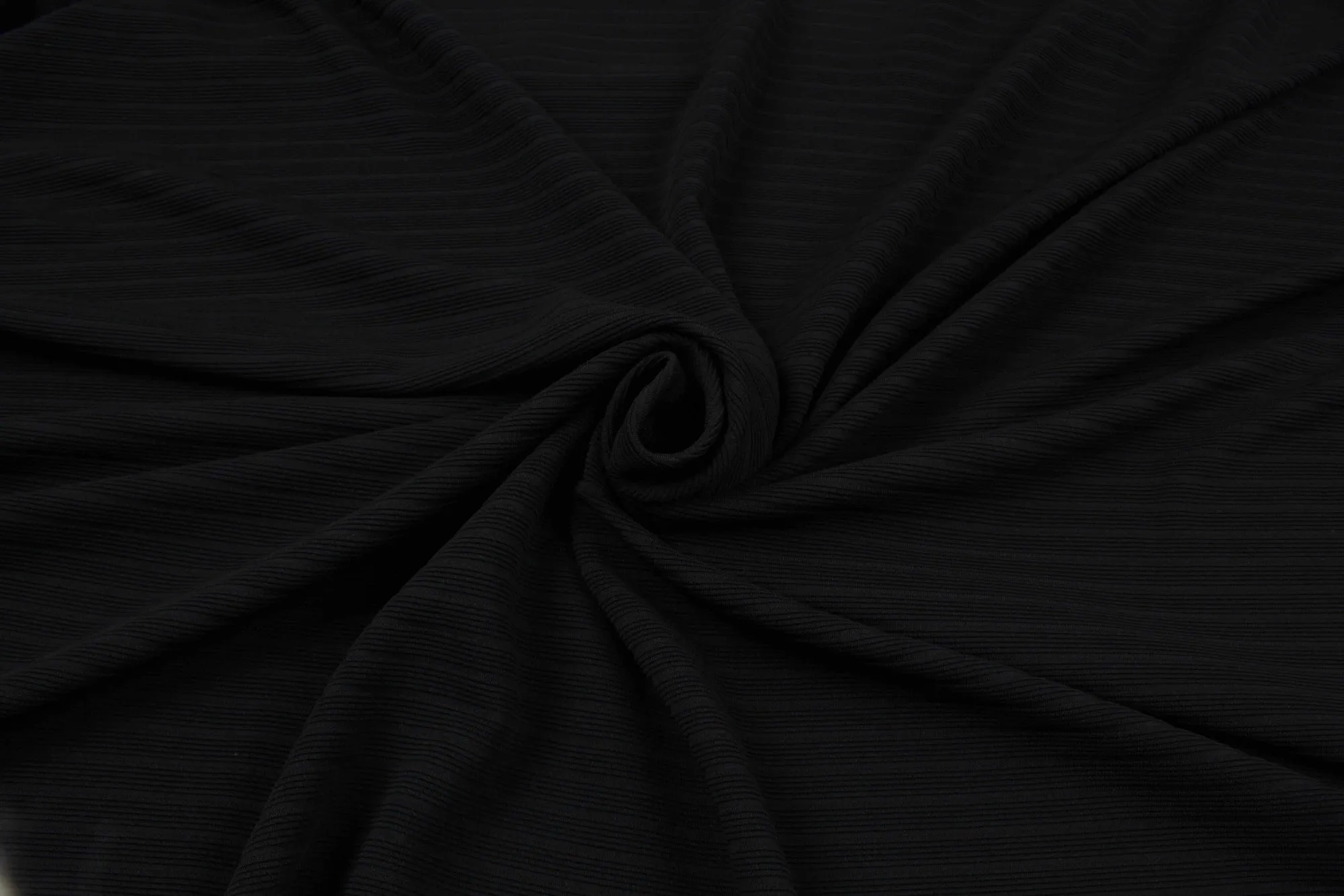 Recycled Polyester Ottoman - Stretch - Black (0,90 Mts Remnant)