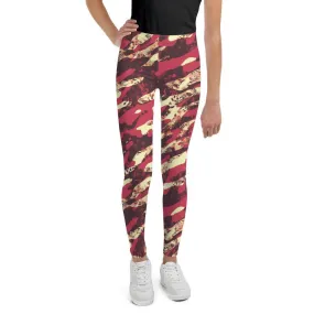 Red Camouflage Youth Leggings