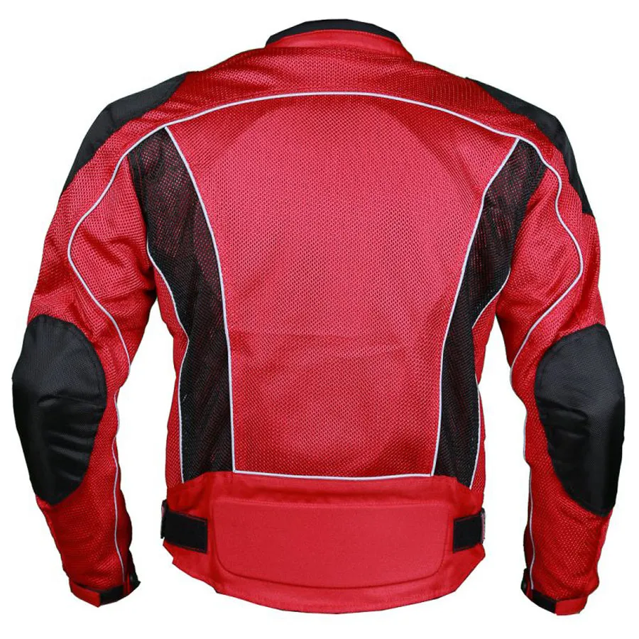 Red Summer Joy Mesh Motorcycle Jacket