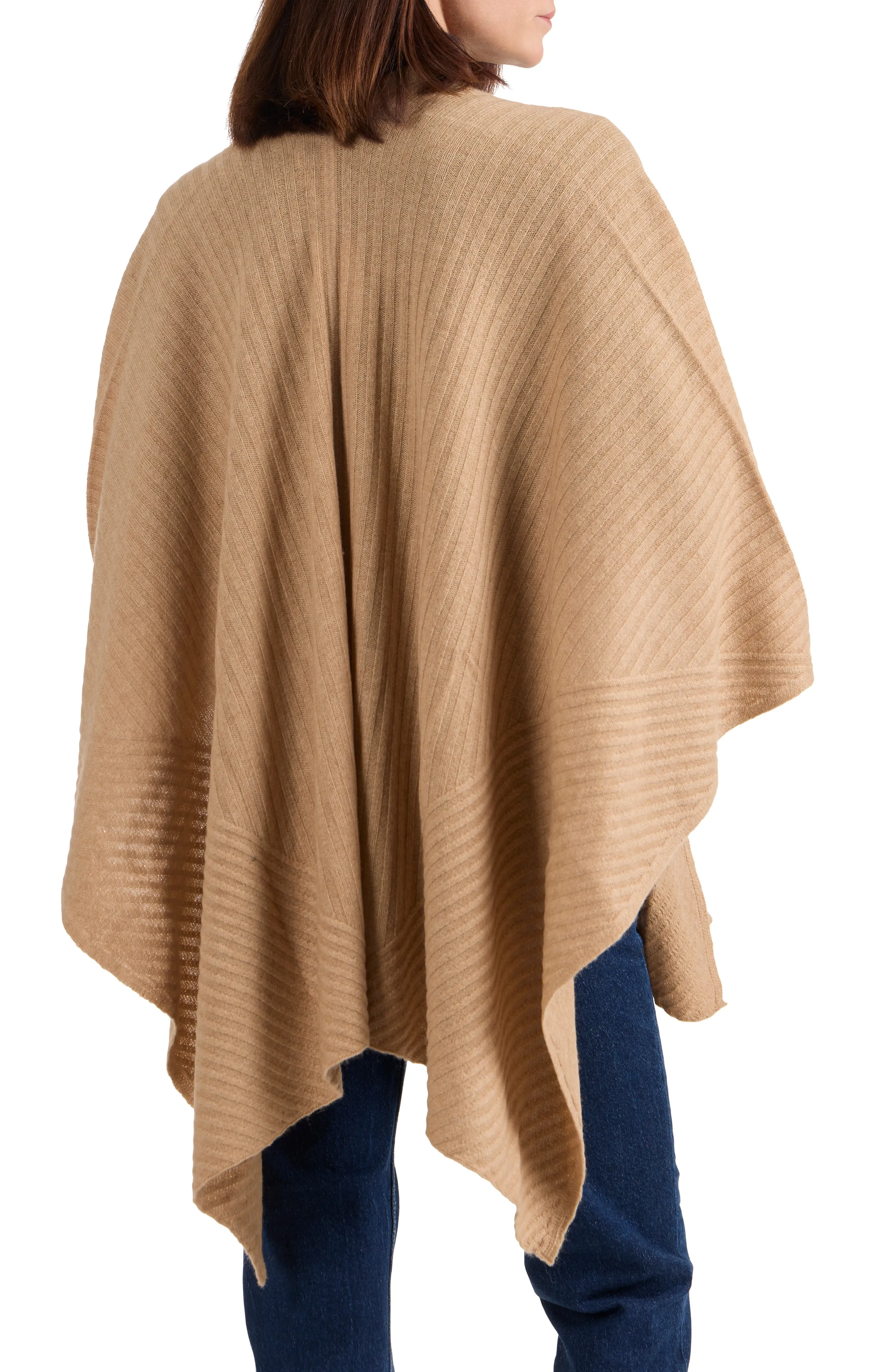 RIBBED CASHMERE CAPE