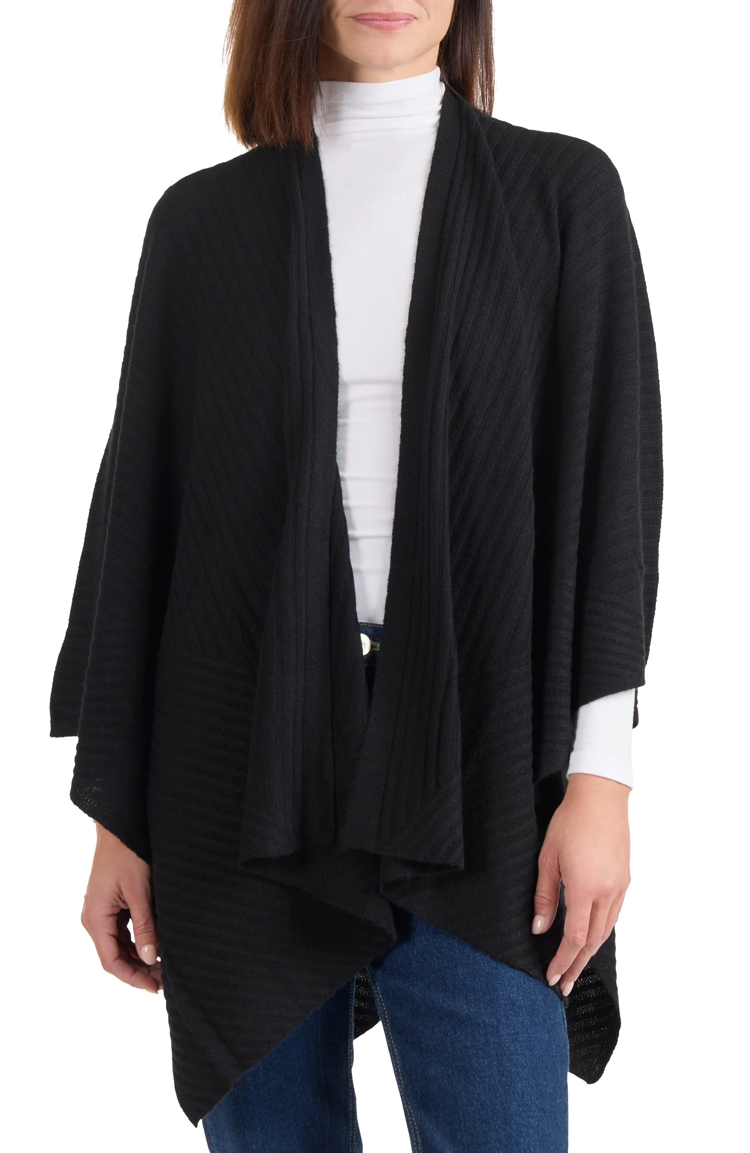 RIBBED CASHMERE CAPE