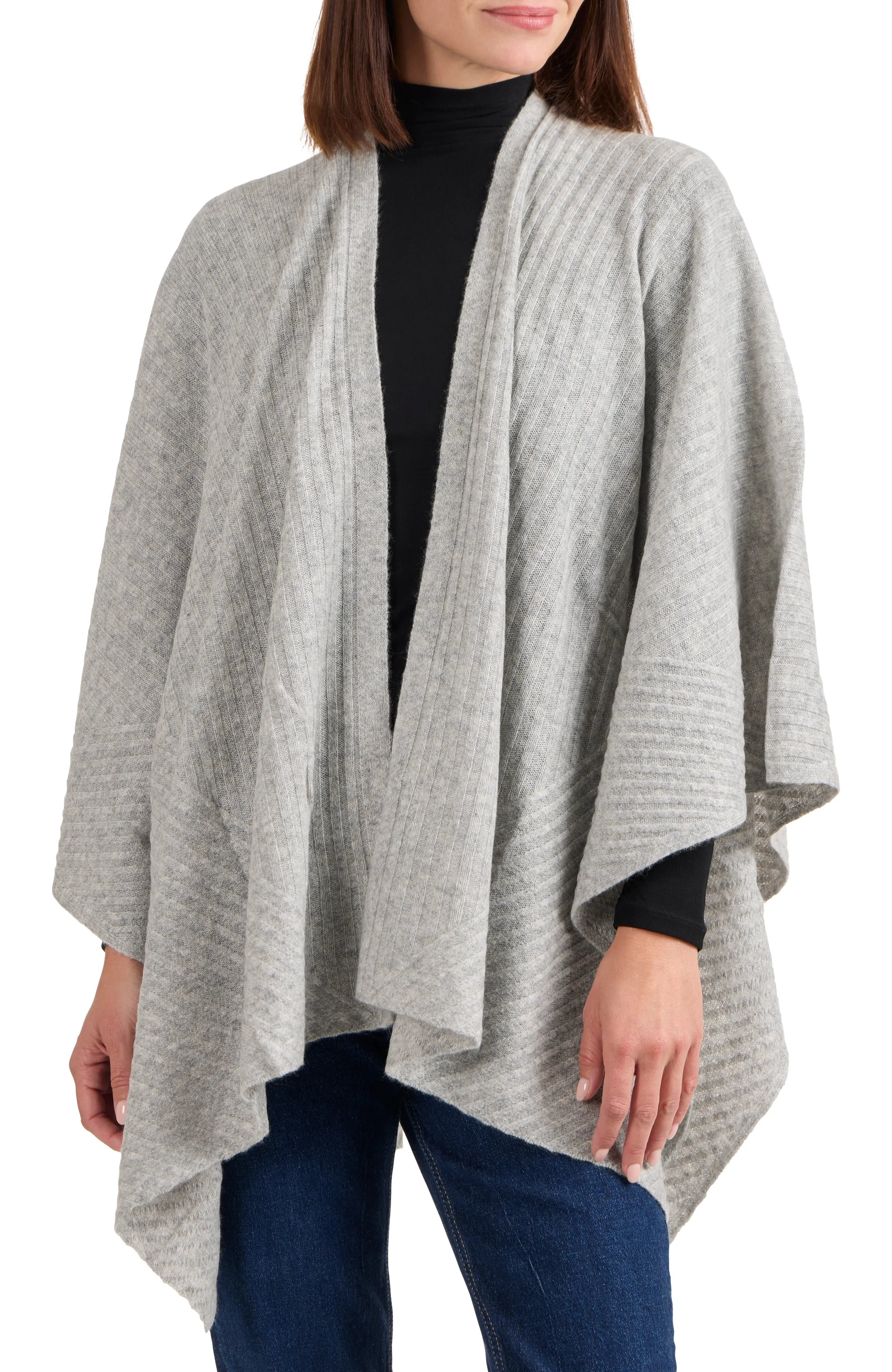 RIBBED CASHMERE CAPE