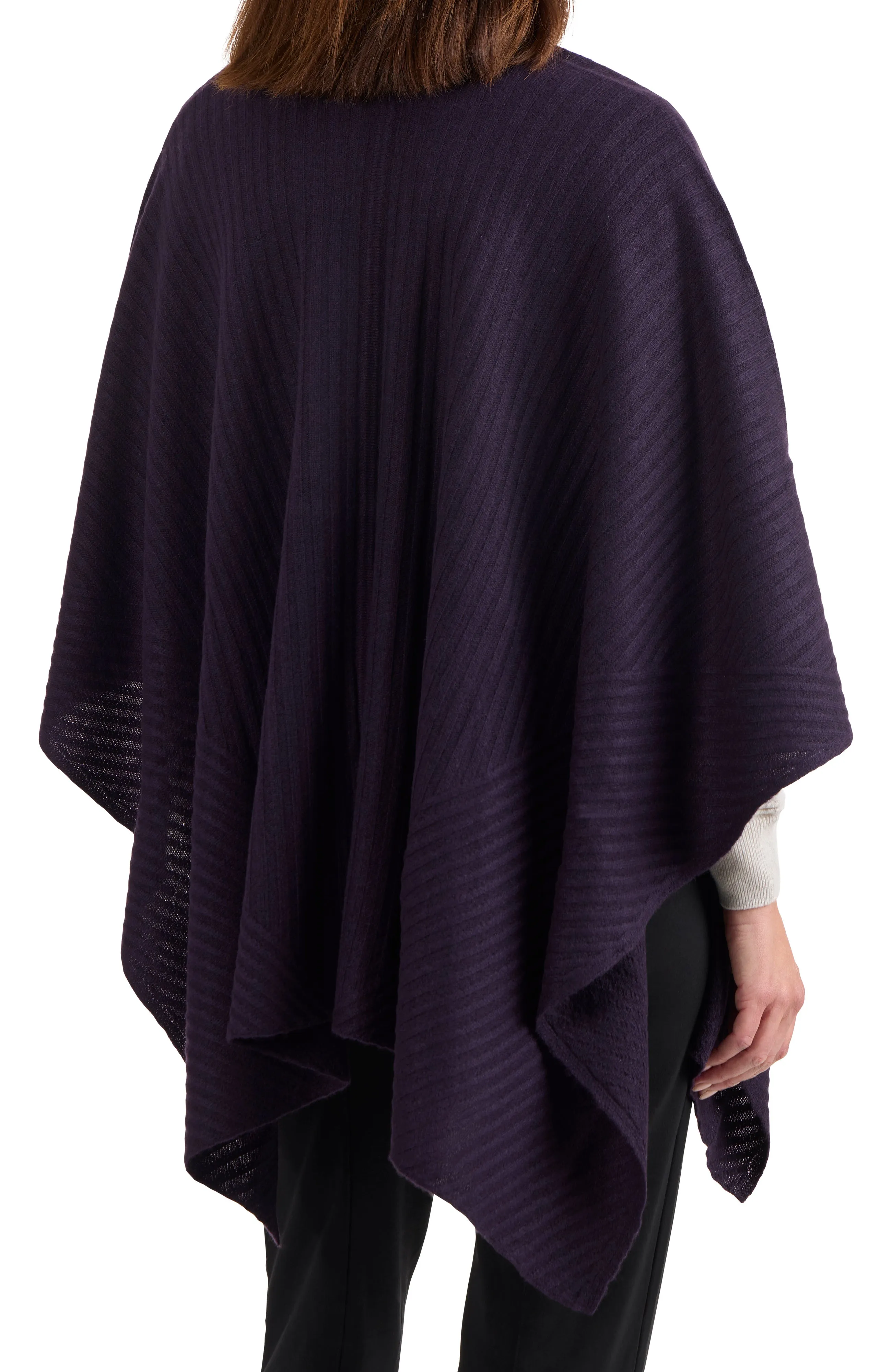 RIBBED CASHMERE CAPE