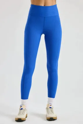 Ribbed Pocket Leggings in Blue Flame