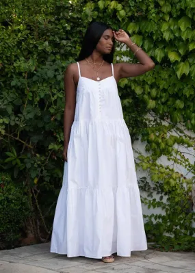 Rio Dress in White Poplin