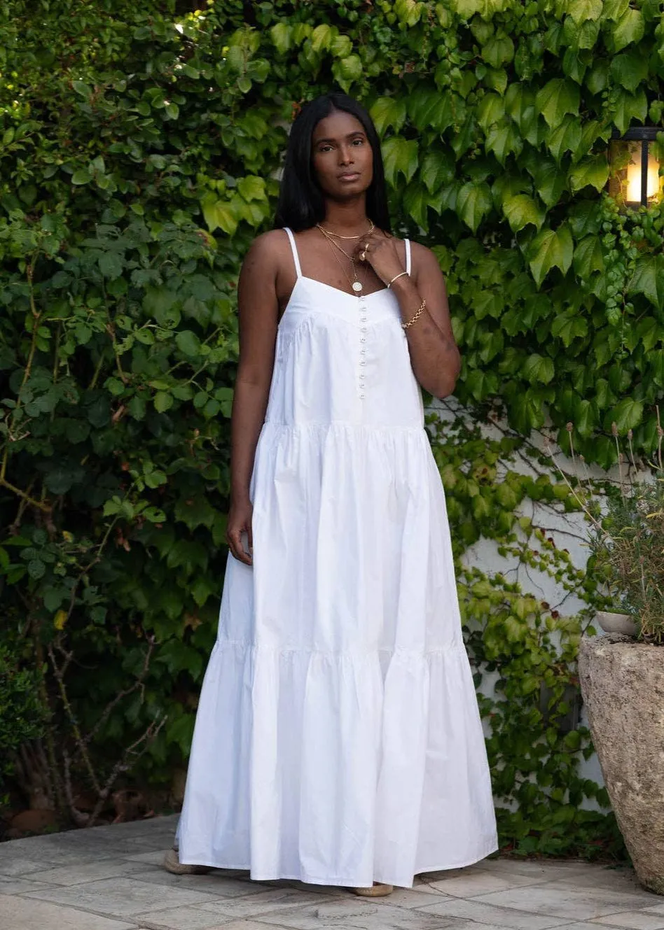 Rio Dress in White Poplin