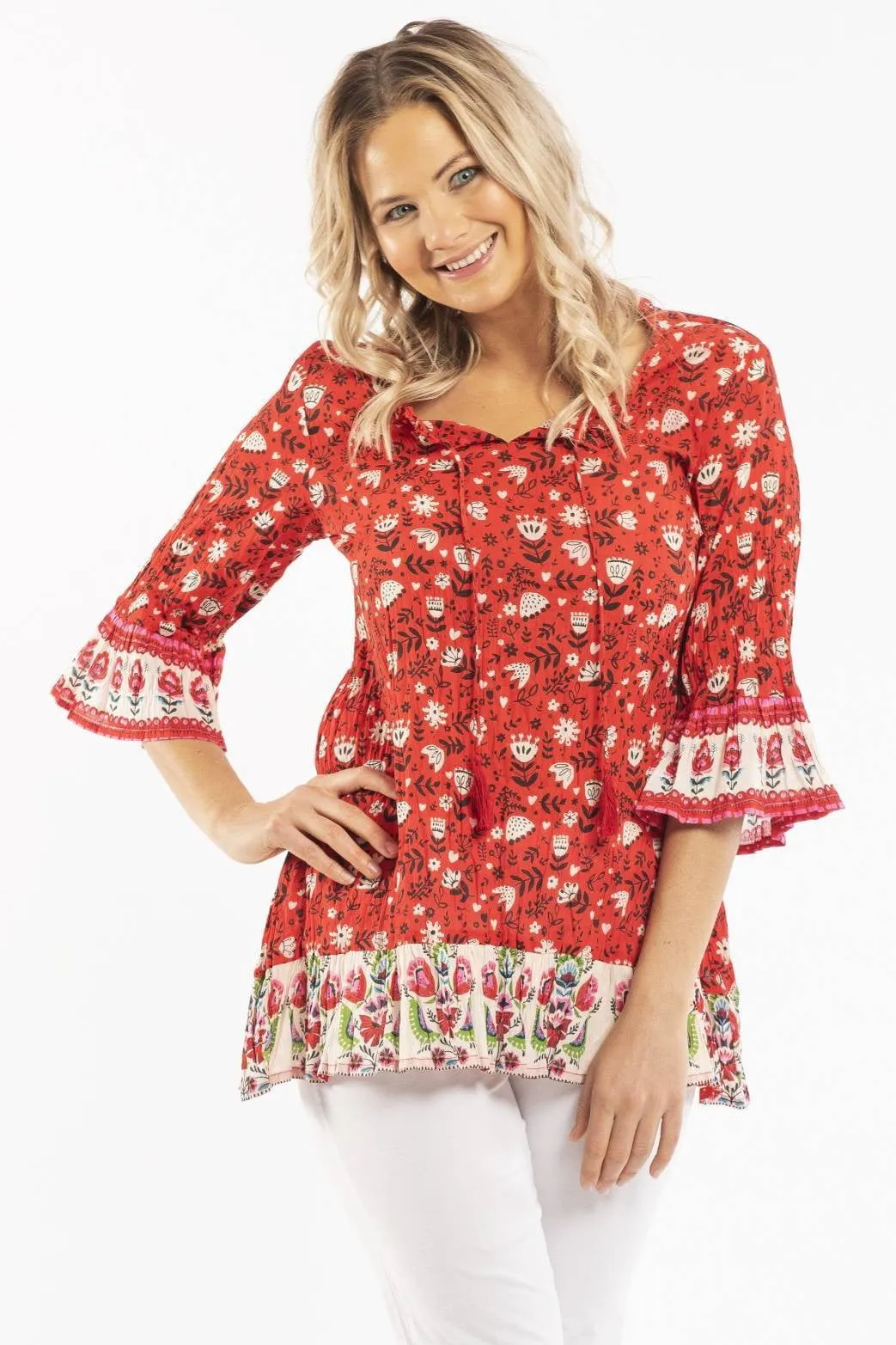 Romanian Folklore Cotton Tunic Top