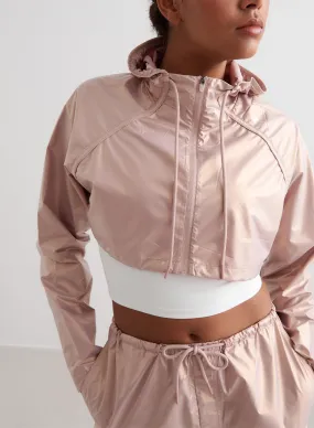 Rose Metallic Cropped Jacket