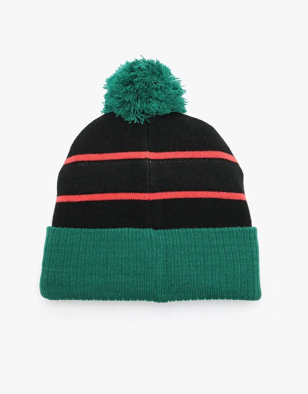 Santa Cruz Strip Stripe Bobble Beanie - Black/Evergreen