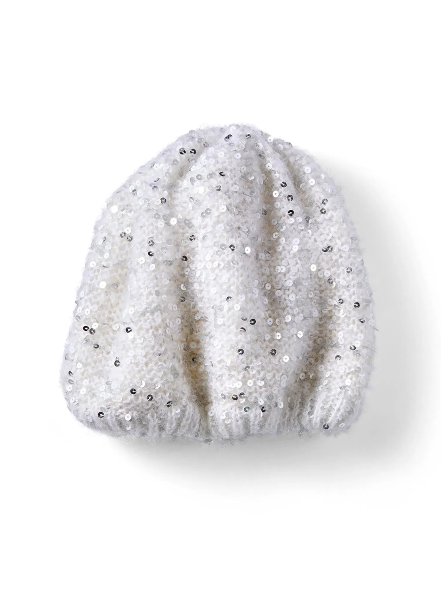 Sequin Beret Knit Hat