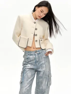 Silver Buckle Cropped Jacket