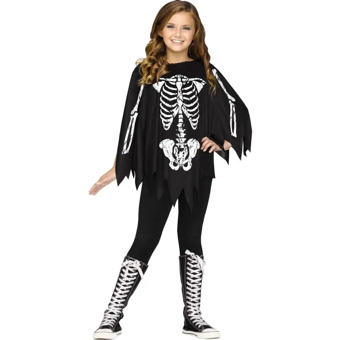 Skeleton poncho child in 2 styles