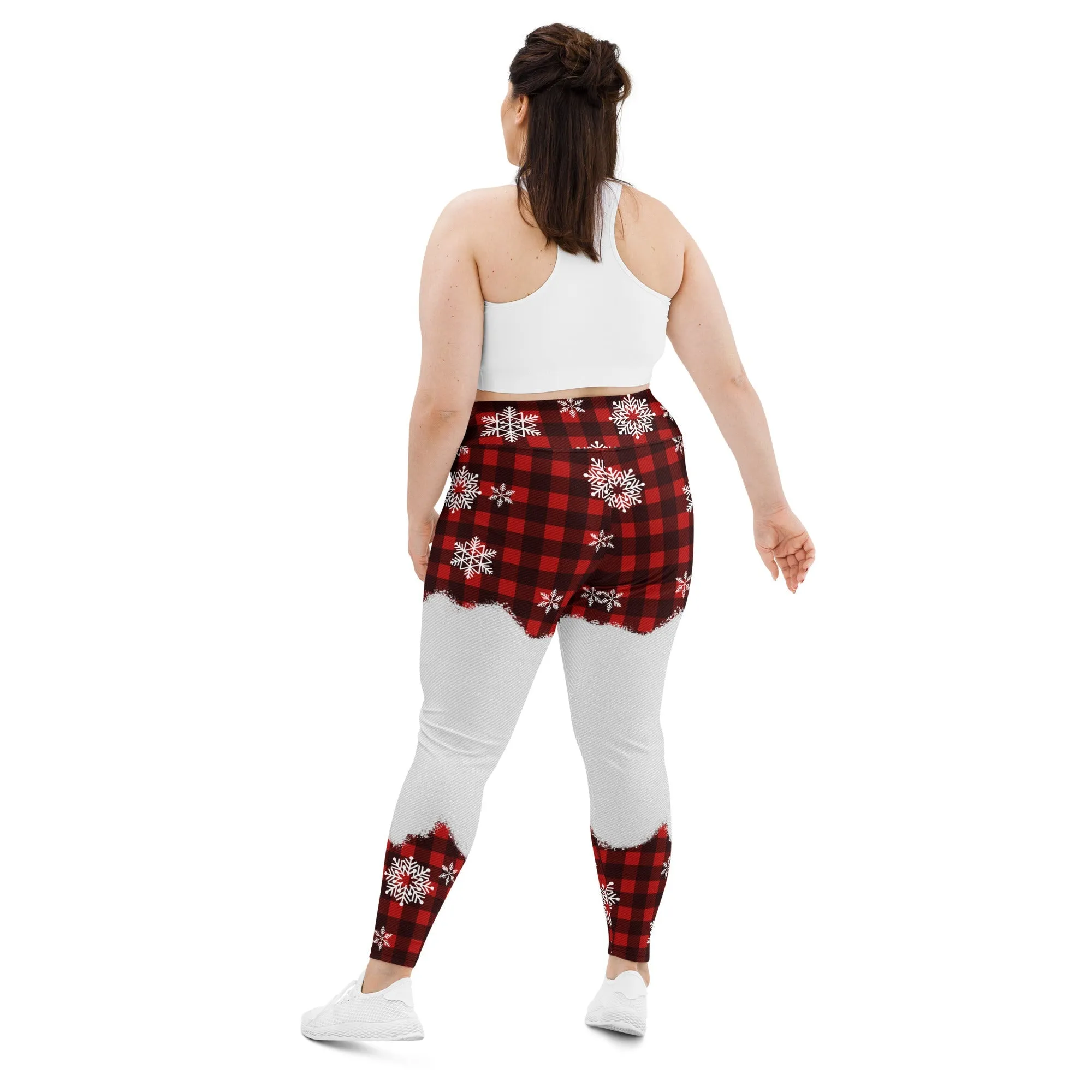 Snowy Plaid Perfection Plus Size Leggings