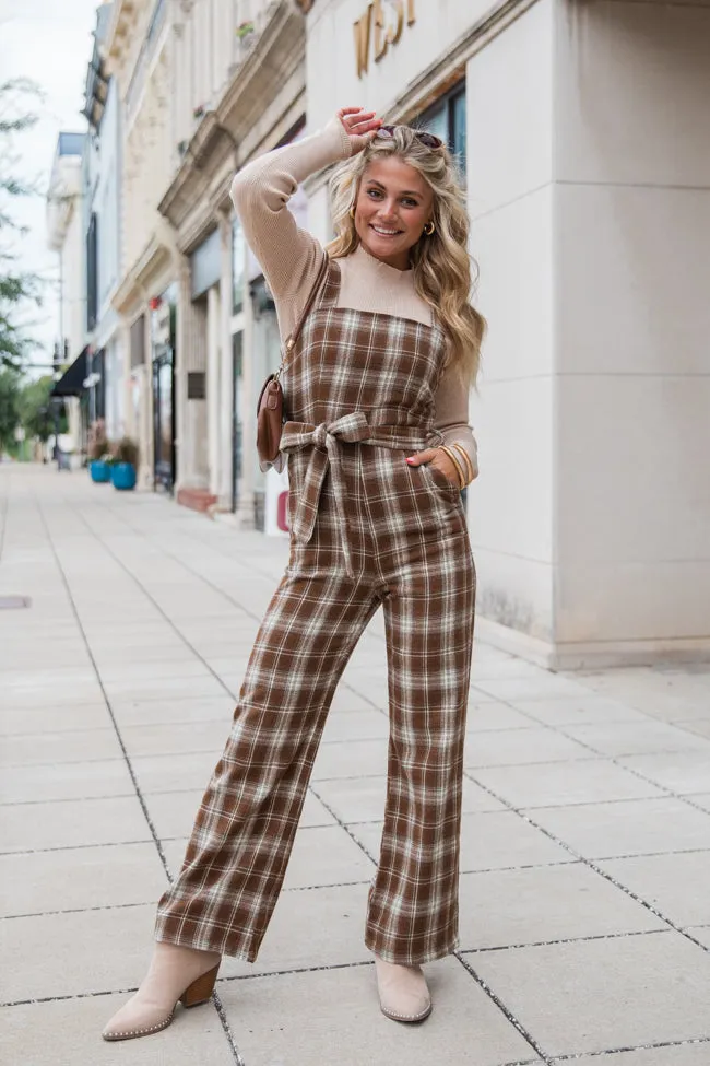 So Plaid You're Mine Multi Belted Jumpsuit FINAL SALE