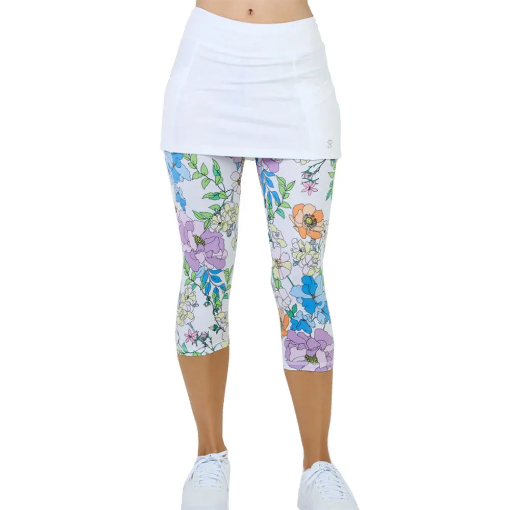 Sofibella UV Abaza Feather 13 in Womens Tennis Skirt With Capri Leggings