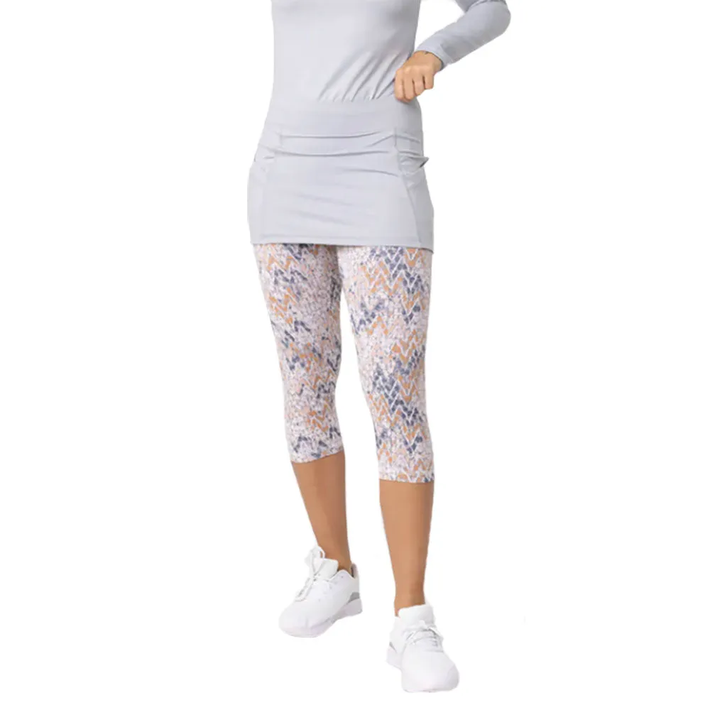 Sofibella UV Abaza Feather 13 in Womens Tennis Skirt With Capri Leggings