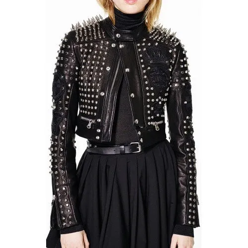 Spiked Leather Gigi Hadid Jacket