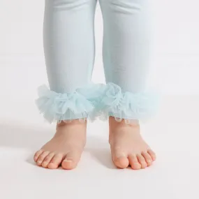 Starry Blue Tulle Ruffled Leggings