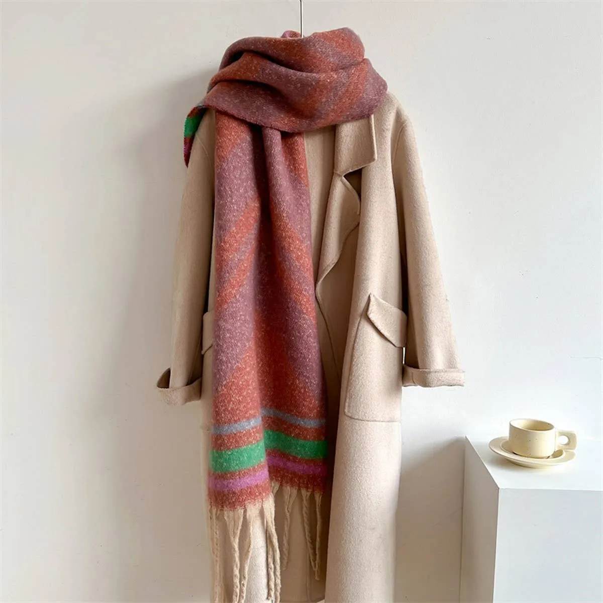 Striped Scarf - Pink