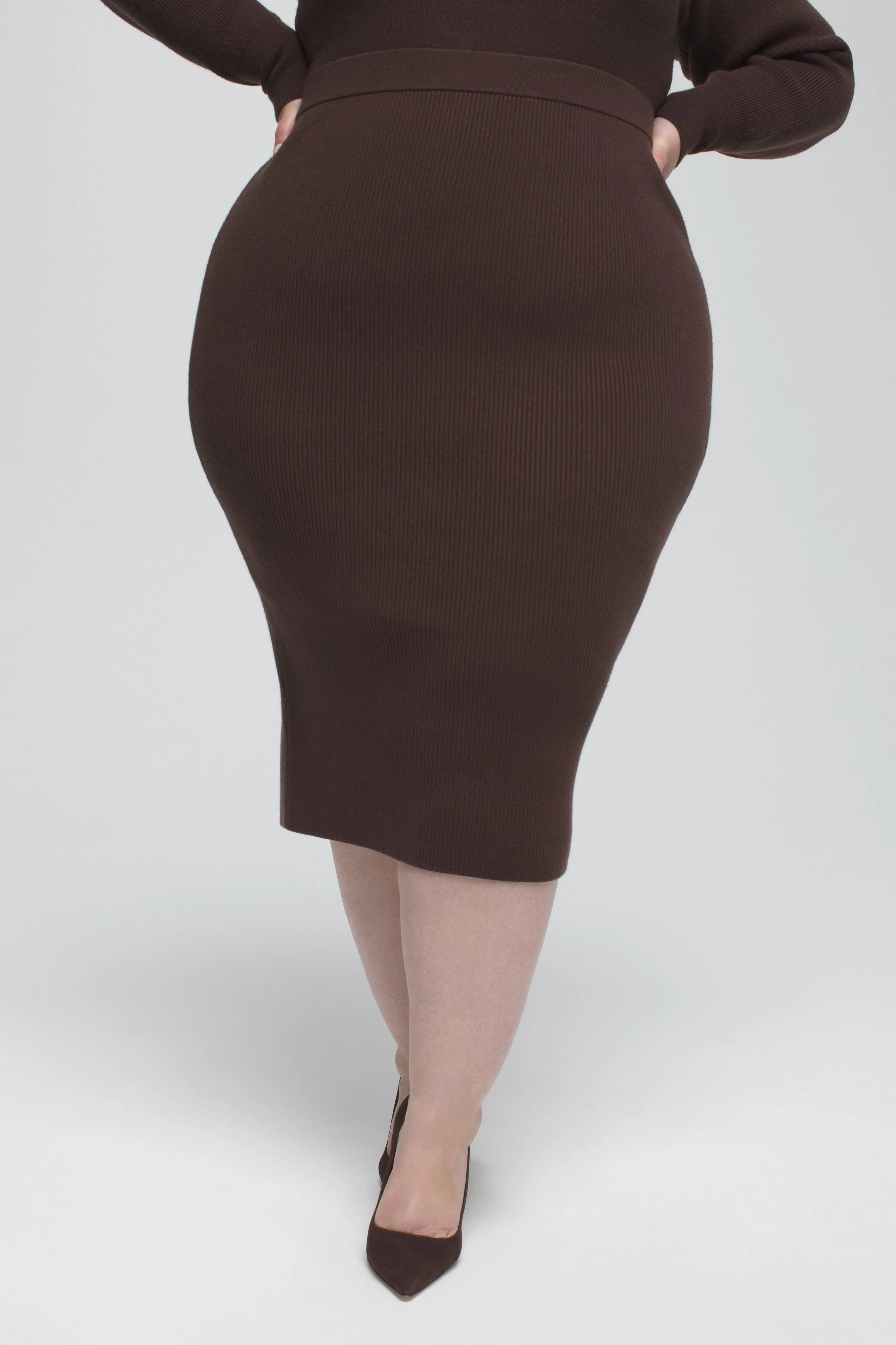 STRUT MIDI SKIRT | CHOCOLATE003