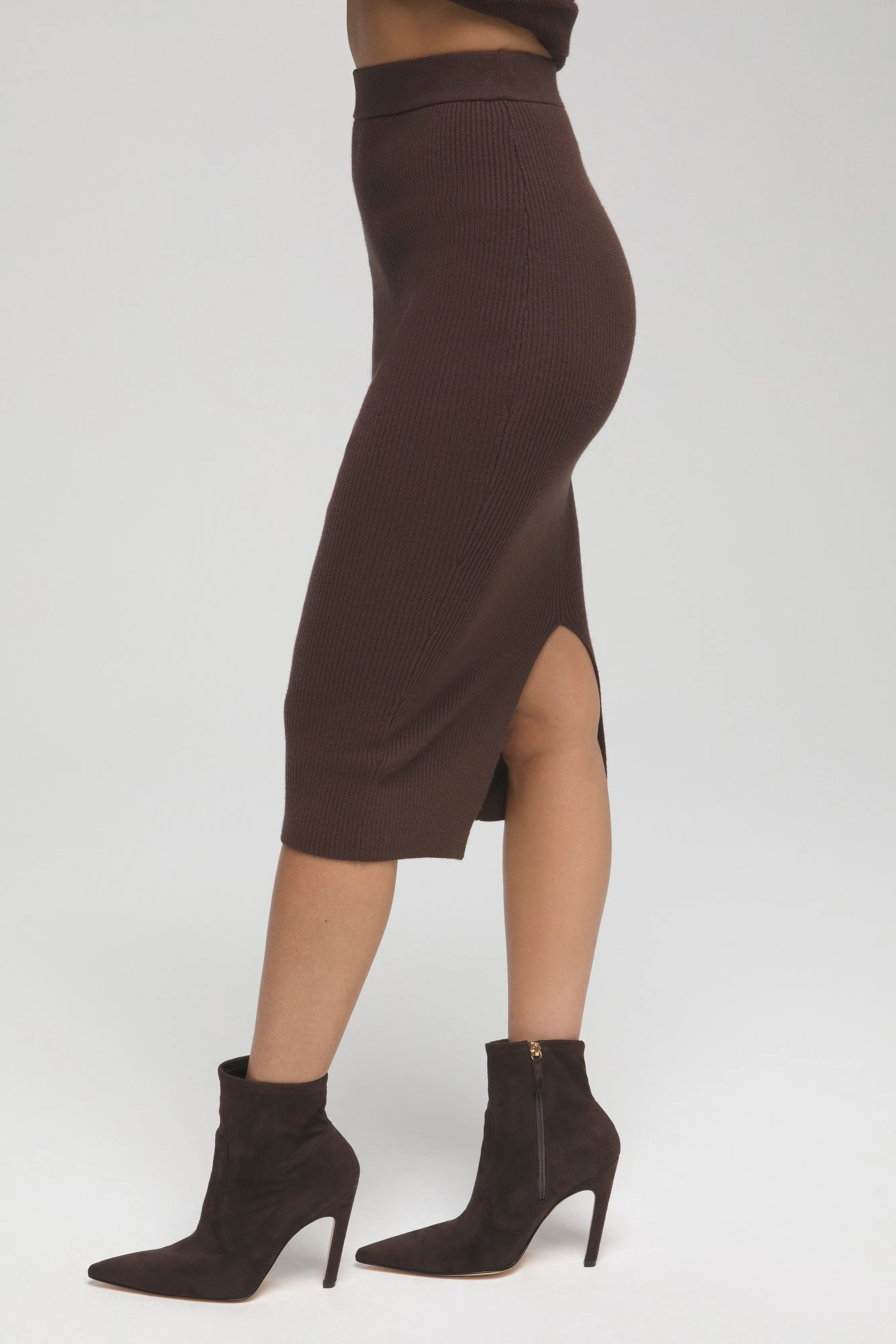 STRUT MIDI SKIRT | CHOCOLATE003