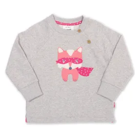 Super fox appliqué sweatshirt: Size 6Y