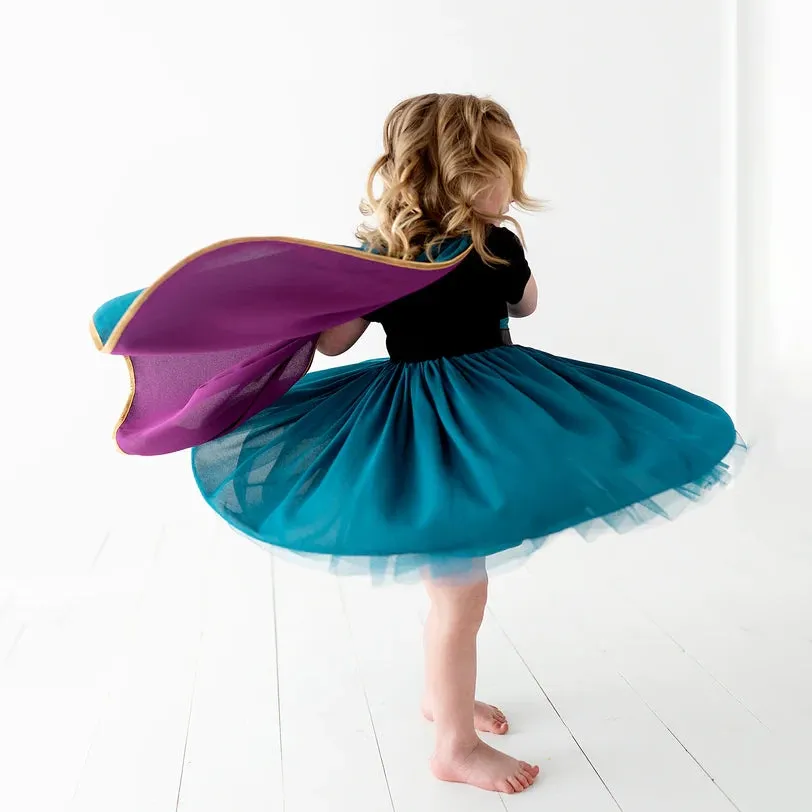 Teal Gown with Cape