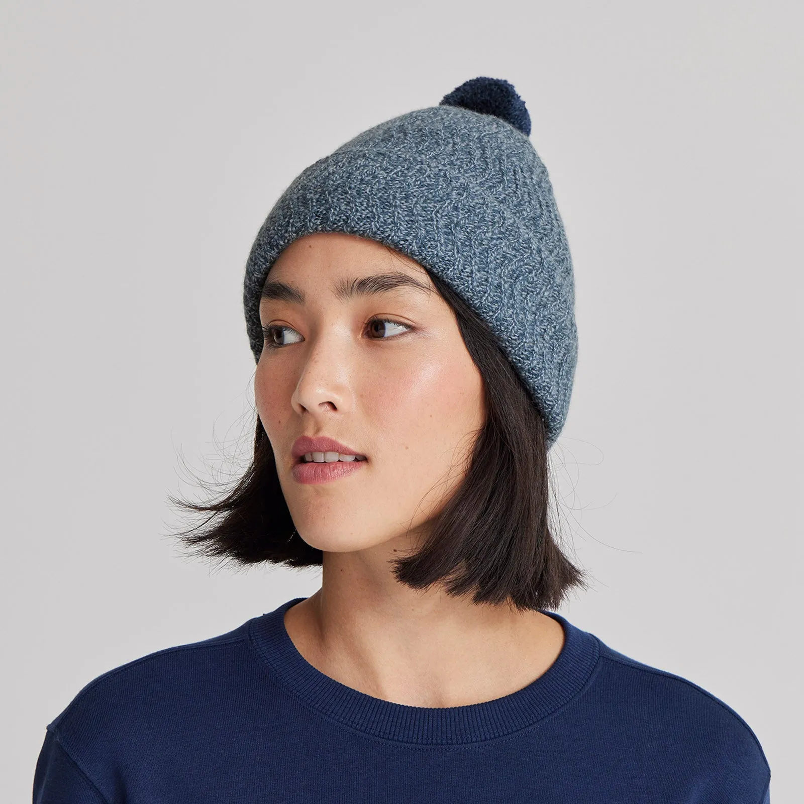 The Pom Beanie - Charcoal Marl