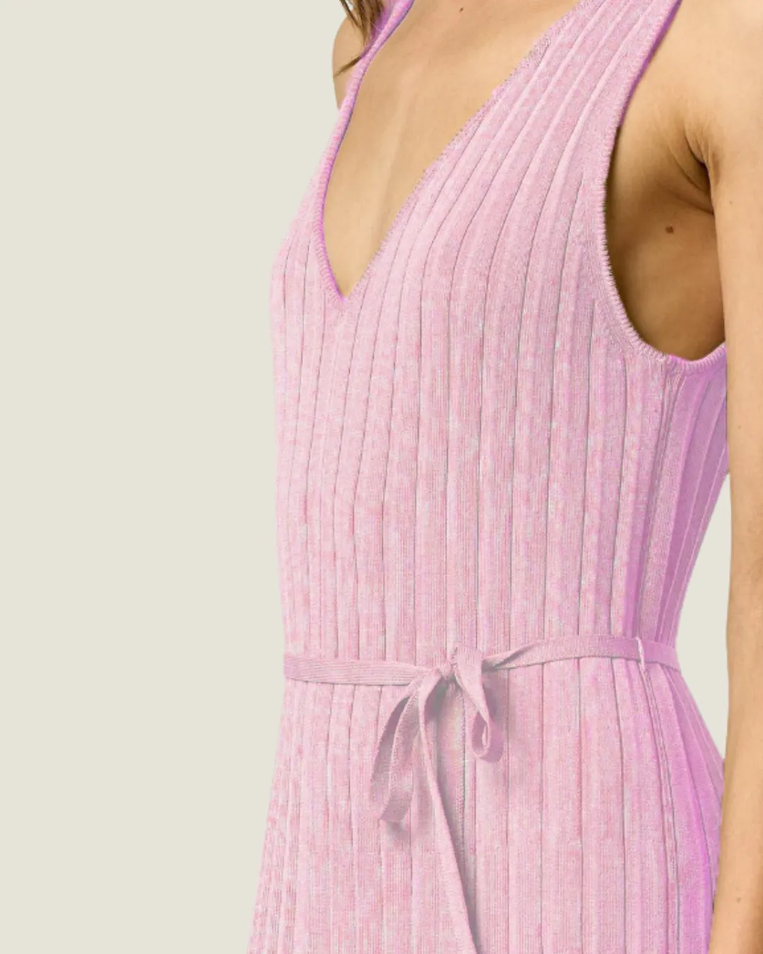 The Susan: Pink V-Neck Sleeveless Dress