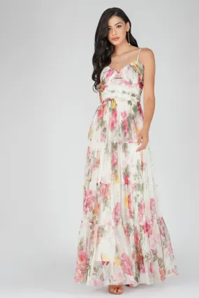 Thea Tulle Floral Maxi Dress