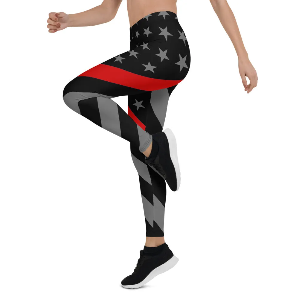 Thin Red Line Flag Leggings